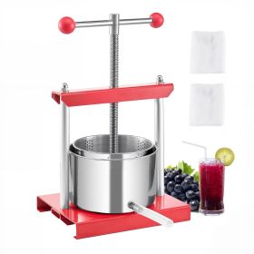 0.8 Gal/3L Fruit Wine Press, 2 Stainless Steel Barrels, Manual Juice Maker
